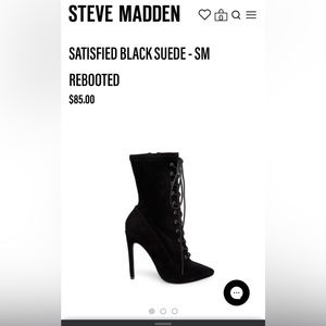 Satisfied- Black Suede Steven Madden Booties